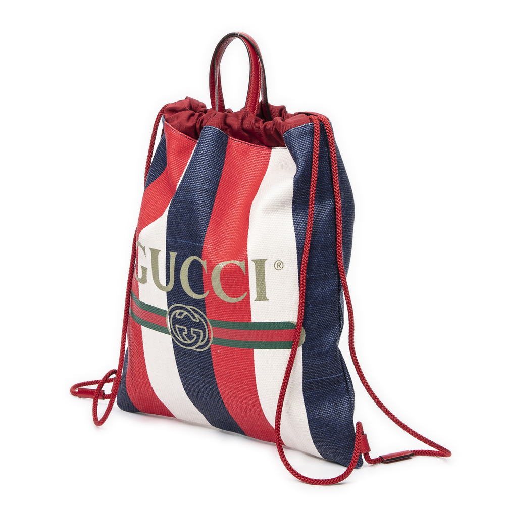 Gucci Logo Print Drawstring Backpack - Picture 2 of 9